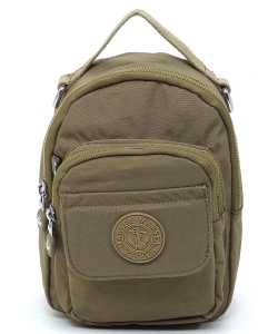 MARSEA Canvas Convertible Backpack Crossbody Bag NY2009 KHAKI
